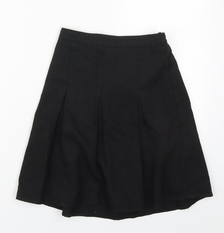 Aldi Girls Black  Polyester Pleated Skirt Size 9-10 Years  Regular