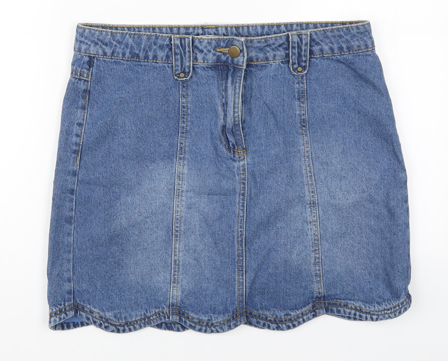 TU Womens Beige  Cotton Mini Skirt Size 12   Button