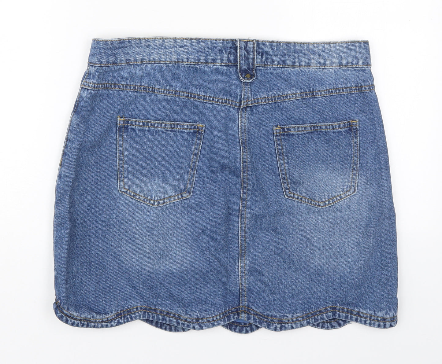 TU Womens Beige  Cotton Mini Skirt Size 12   Button