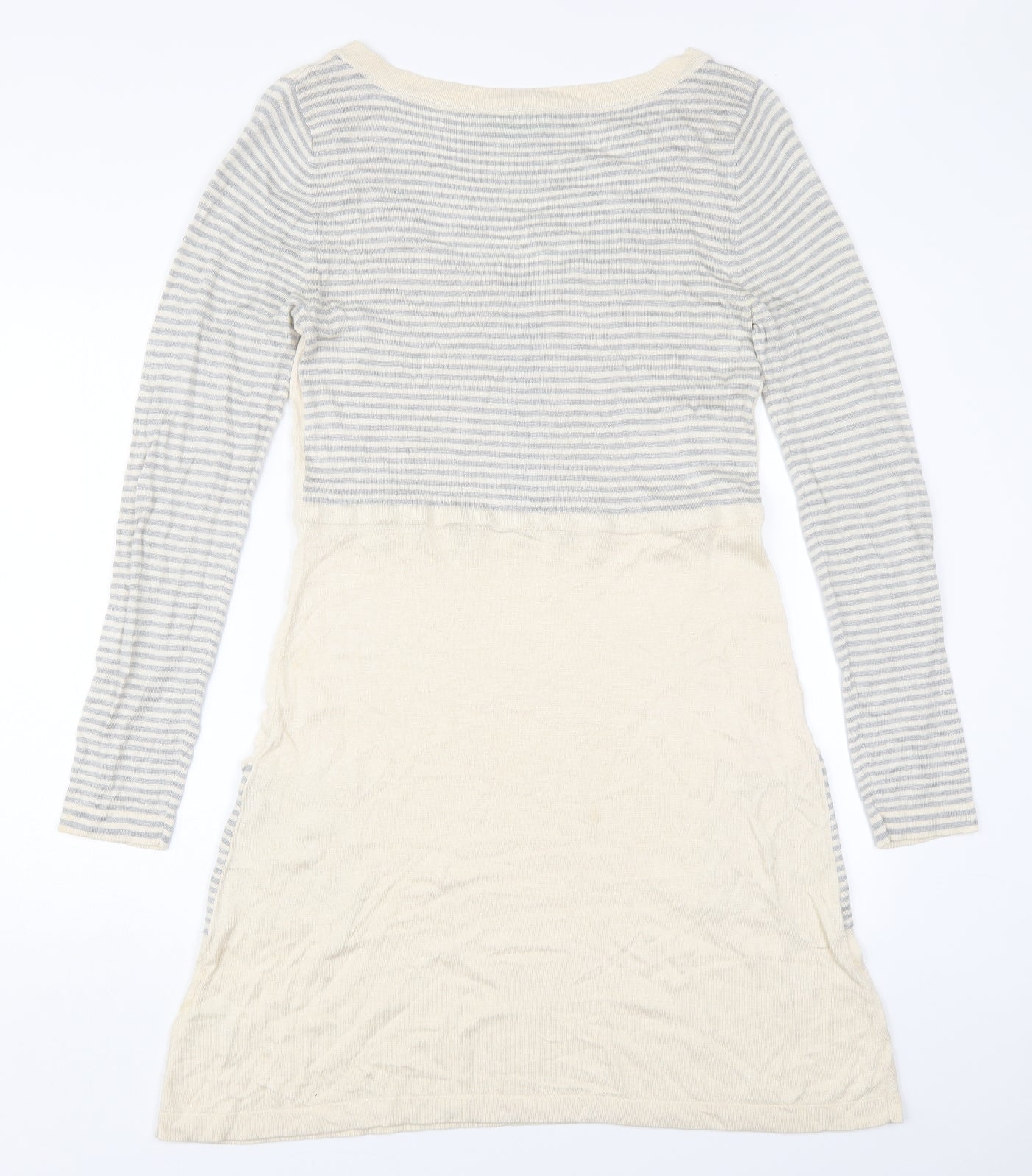 Animal Womens Beige Striped Viscose Jumper Dress  Size 16  Round Neck Pullover