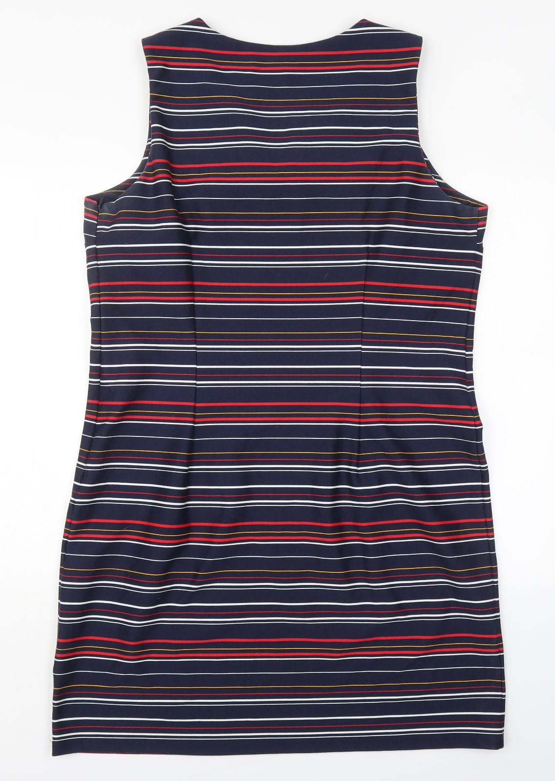 TU Womens Multicoloured Striped Polyester Mini  Size 20  V-Neck Zip