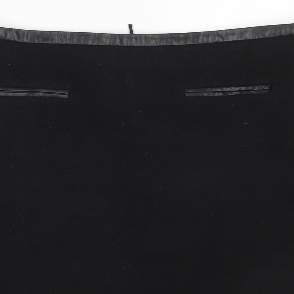 Marks and Spencer Womens Black  Polyester Mini Skirt Size 10   Zip