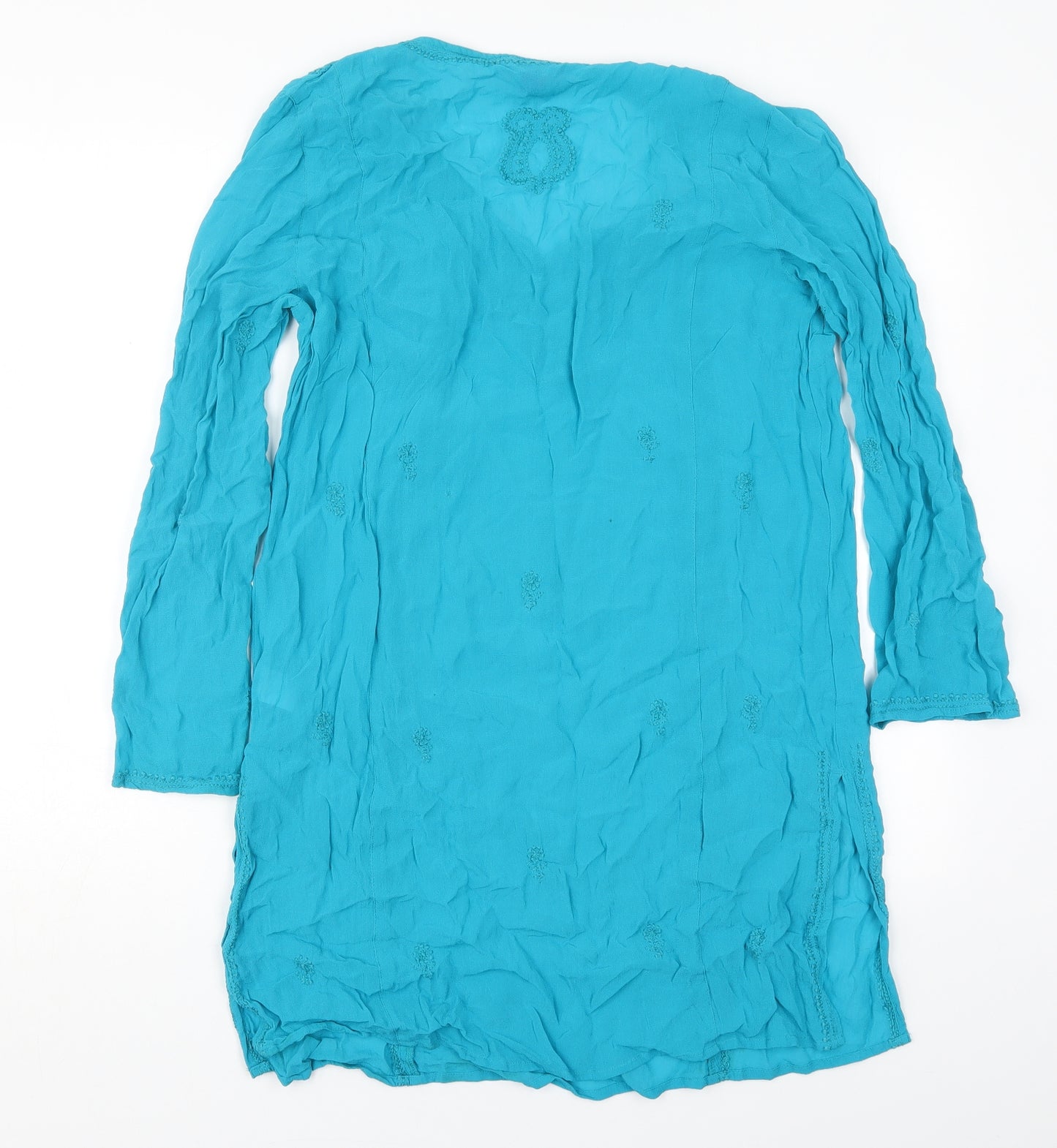 Monsoon Womens Blue  Viscose Basic Blouse Size 16 V-Neck