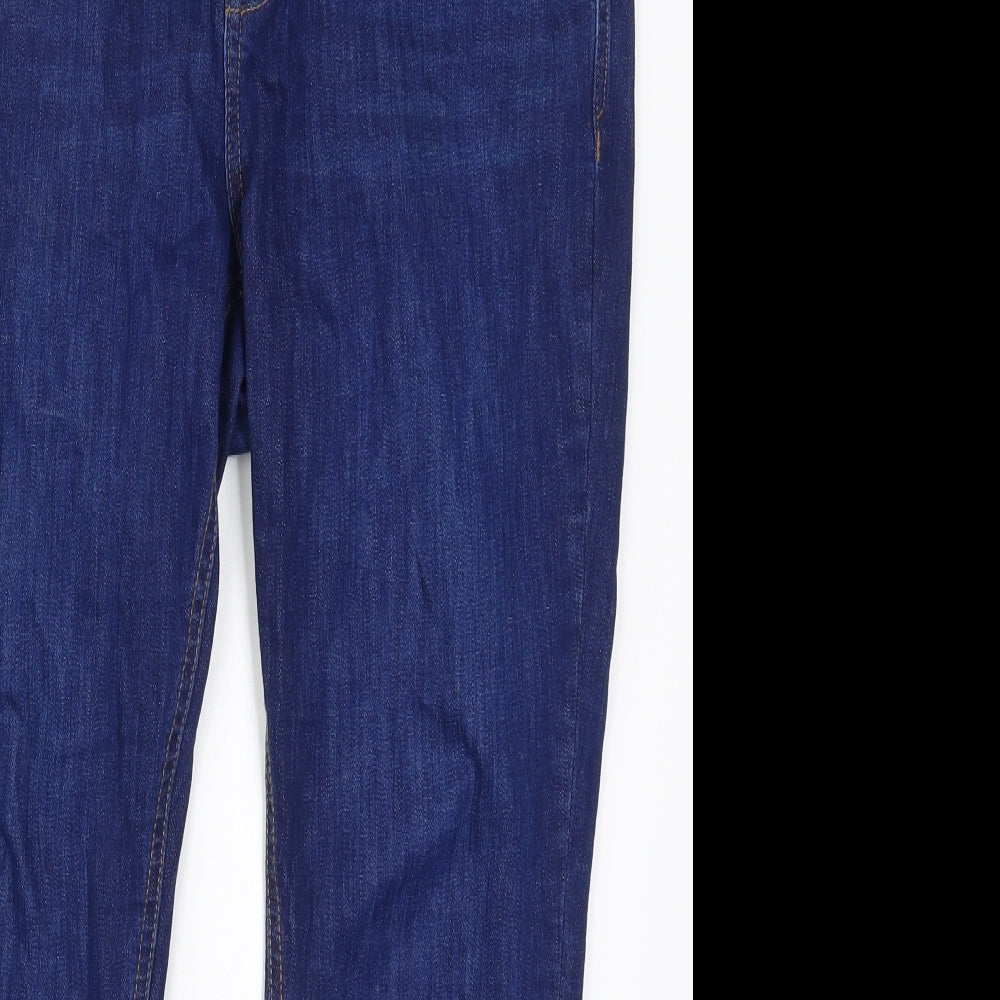 Dorothy Perkins Womens Blue  Cotton Skinny Jeans Size 14 L26 in Regular Button
