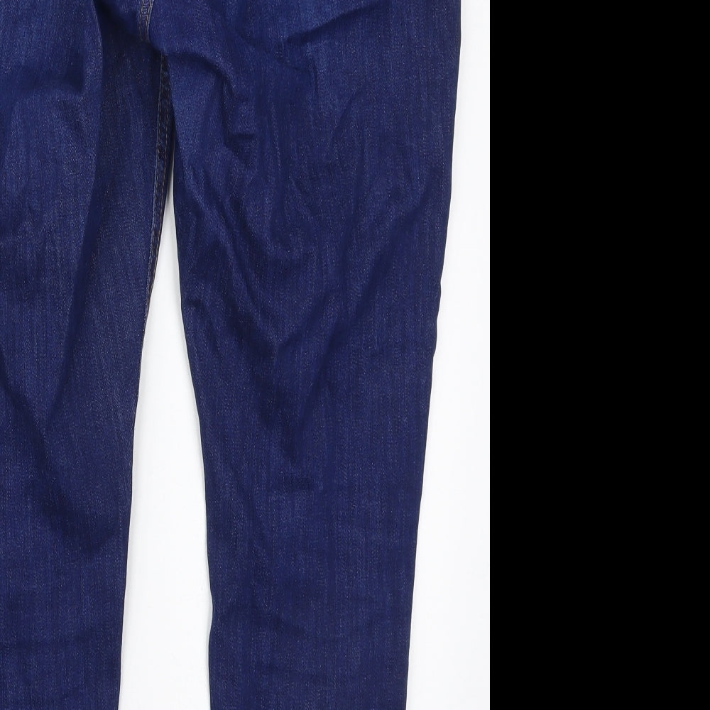 Dorothy Perkins Womens Blue  Cotton Skinny Jeans Size 14 L26 in Regular Button
