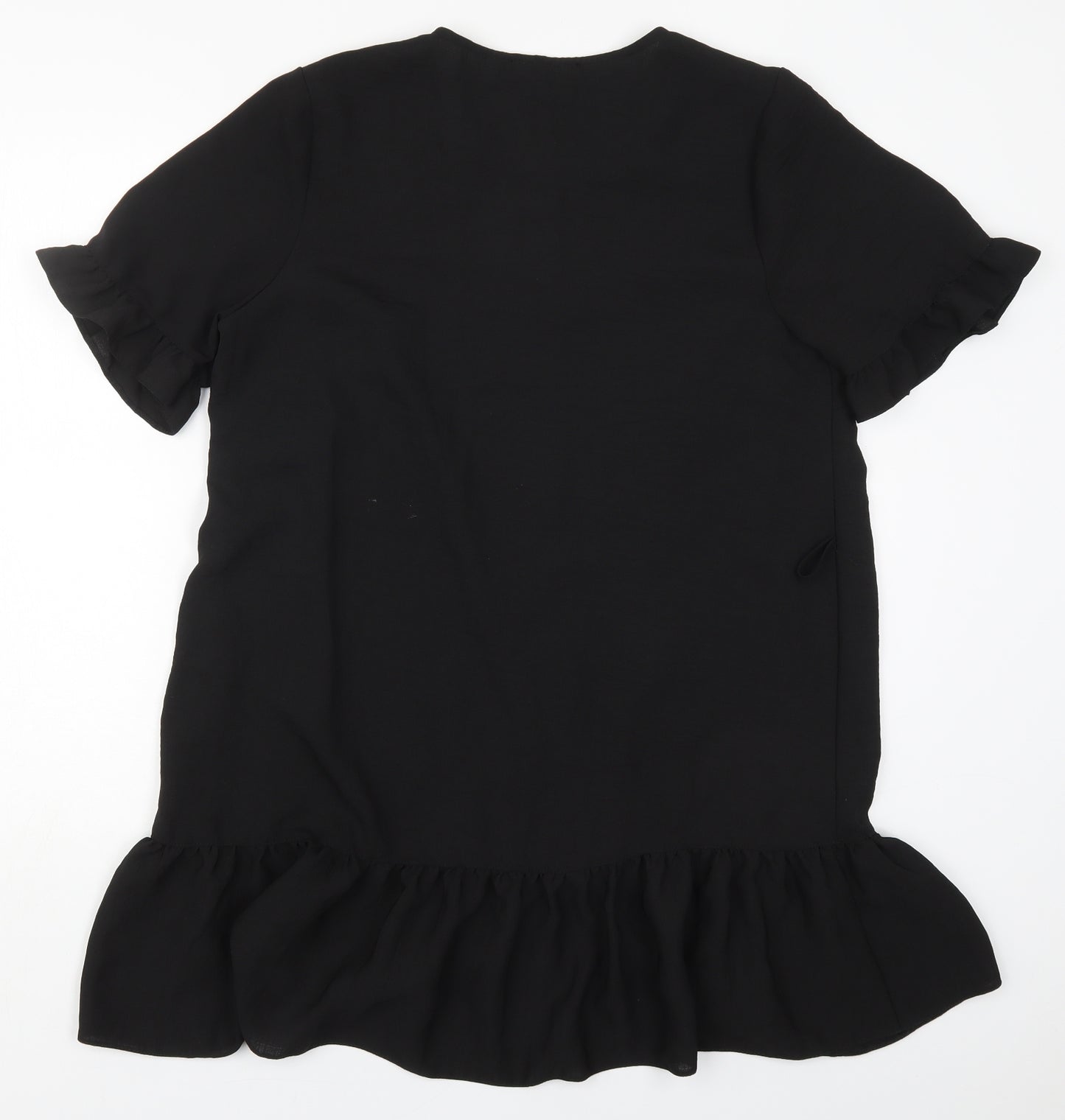 Papaya Womens Black  Polyester A-Line  Size 14  Round Neck Button