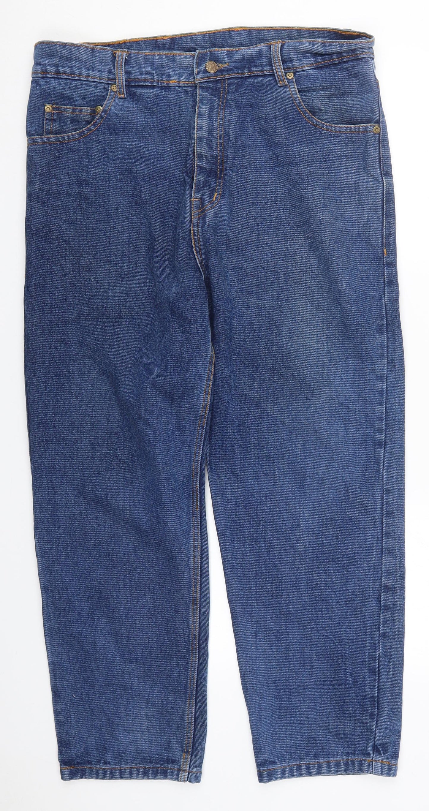 Stealth Jeans Mens Blue  Cotton Straight Jeans Size 36 L27 in Regular Button