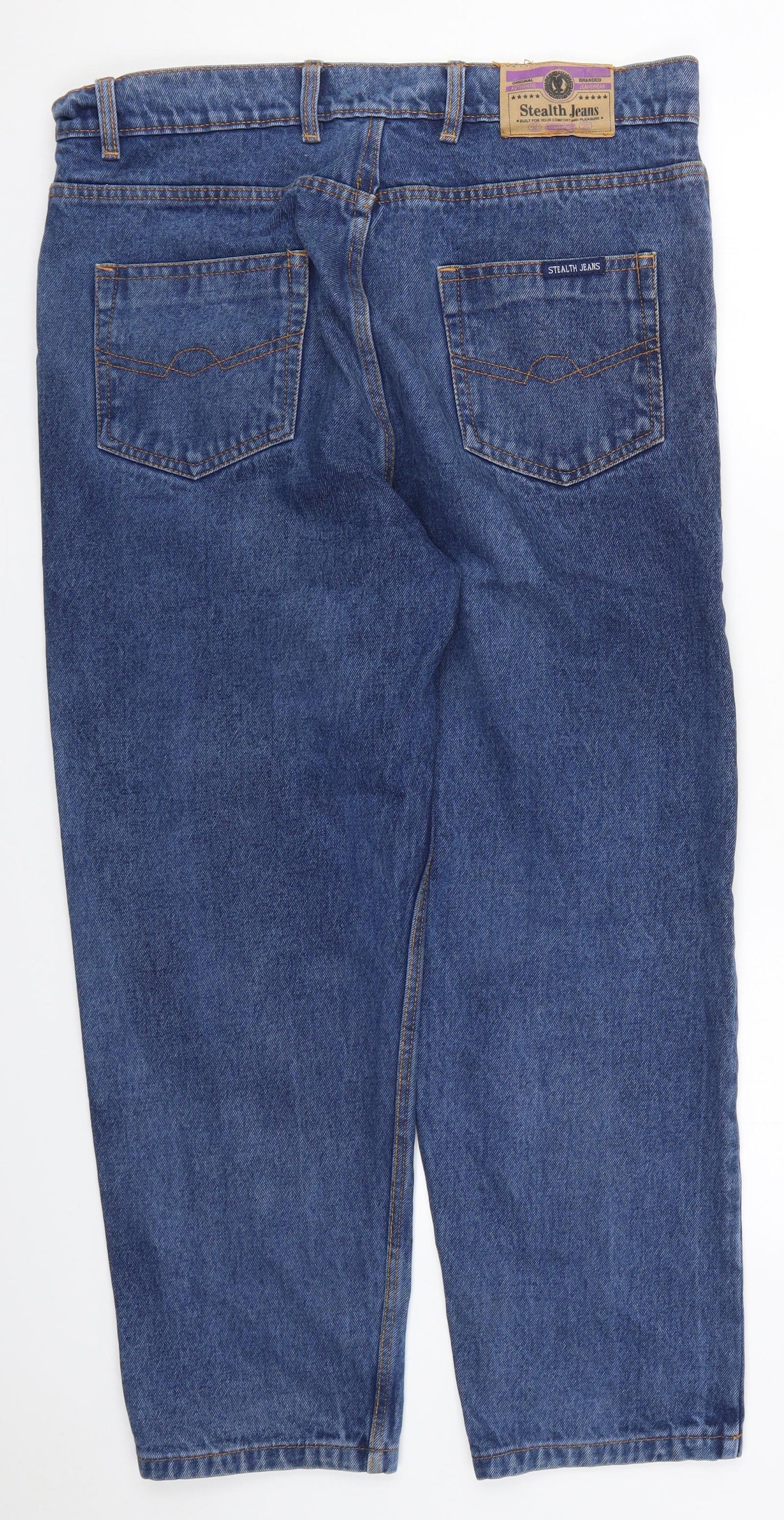 Stealth Jeans Mens Blue  Cotton Straight Jeans Size 36 L27 in Regular Button
