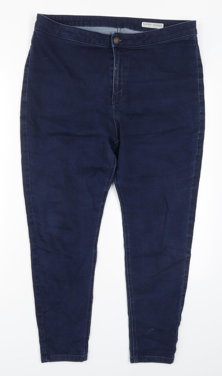Marks and Spencer Womens Blue  Cotton Jegging Jeans Size 18 L26 in Regular Button