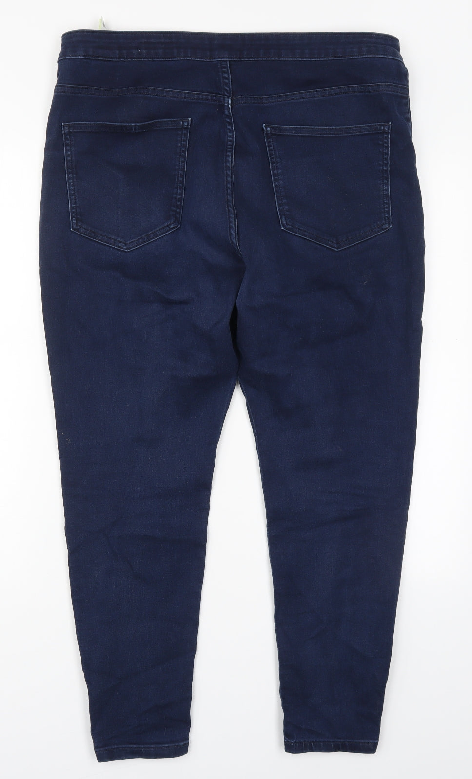Marks and Spencer Womens Blue  Cotton Jegging Jeans Size 18 L26 in Regular Button
