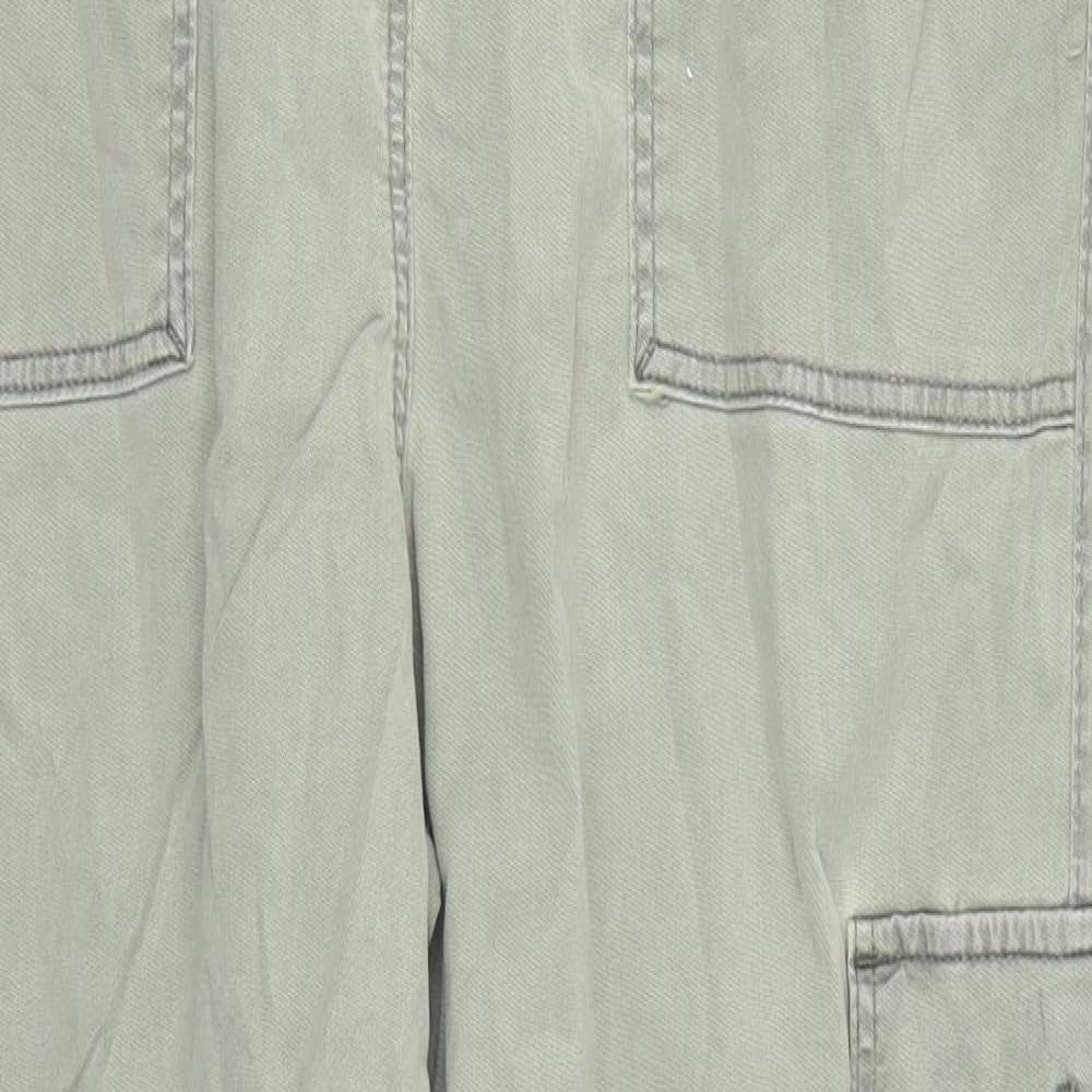 Marks and Spencer Womens Green  Lyocell Cargo Trousers Size 10 L26.5 in Regular Button