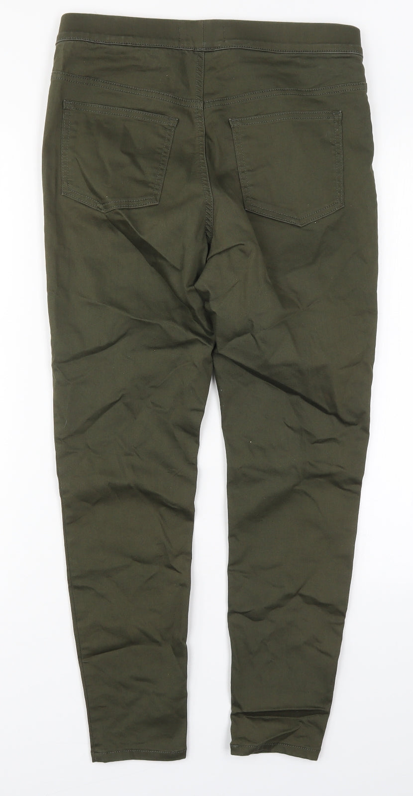 Preworn Womens Green  Cotton Jegging Jeans Size 12 L26 in Regular