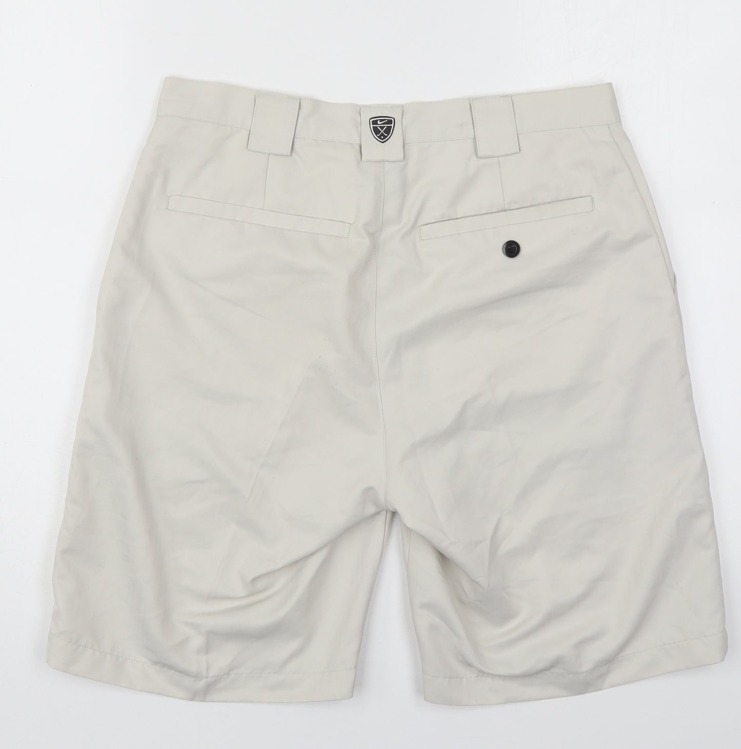 Nike Mens Beige  Polyester Bermuda Shorts Size 32 L8 in Regular Button