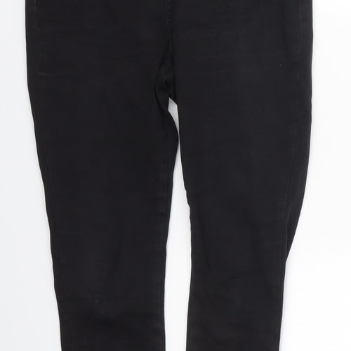 TU Womens Black Floral Cotton Skinny Jeans Size 10 L25 in Regular Button
