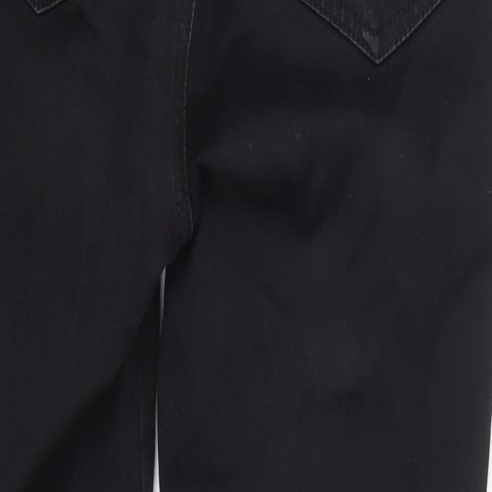 TU Womens Black Floral Cotton Skinny Jeans Size 10 L25 in Regular Button