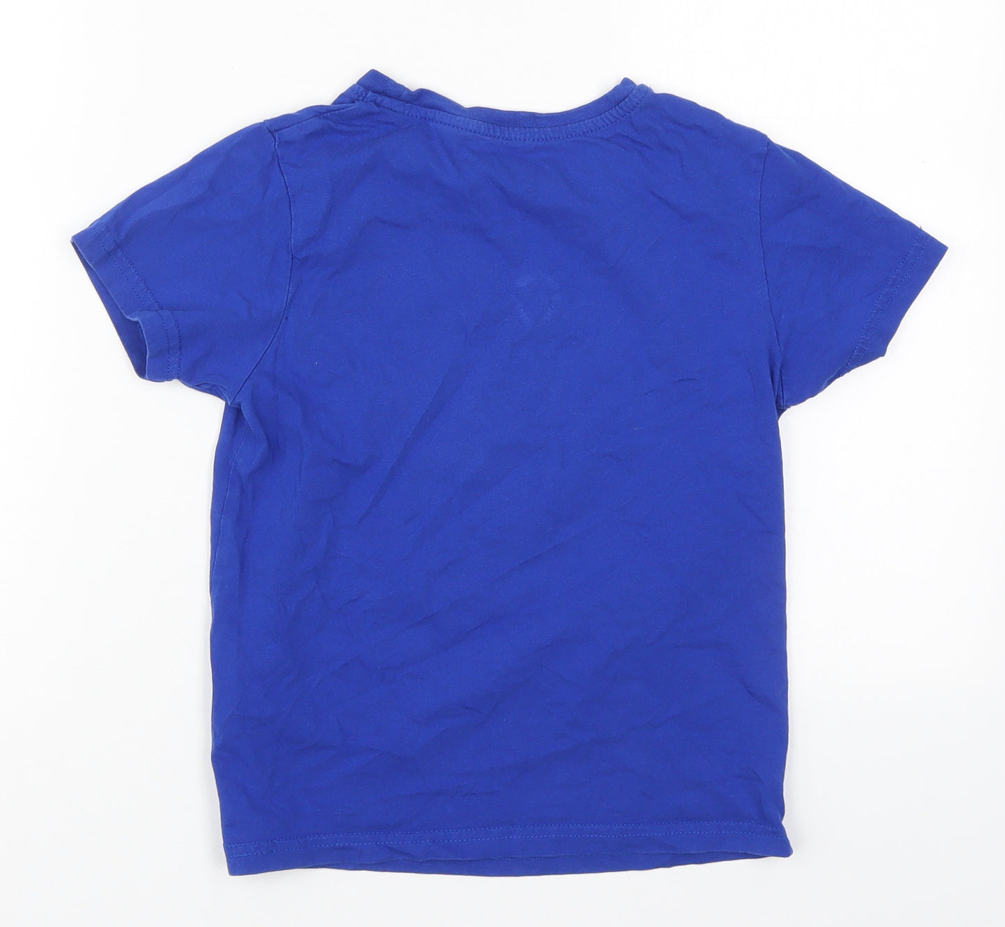 Primark Boys Blue  Cotton Basic T-Shirt Size 8-9 Years Crew Neck Pullover - Football Legend