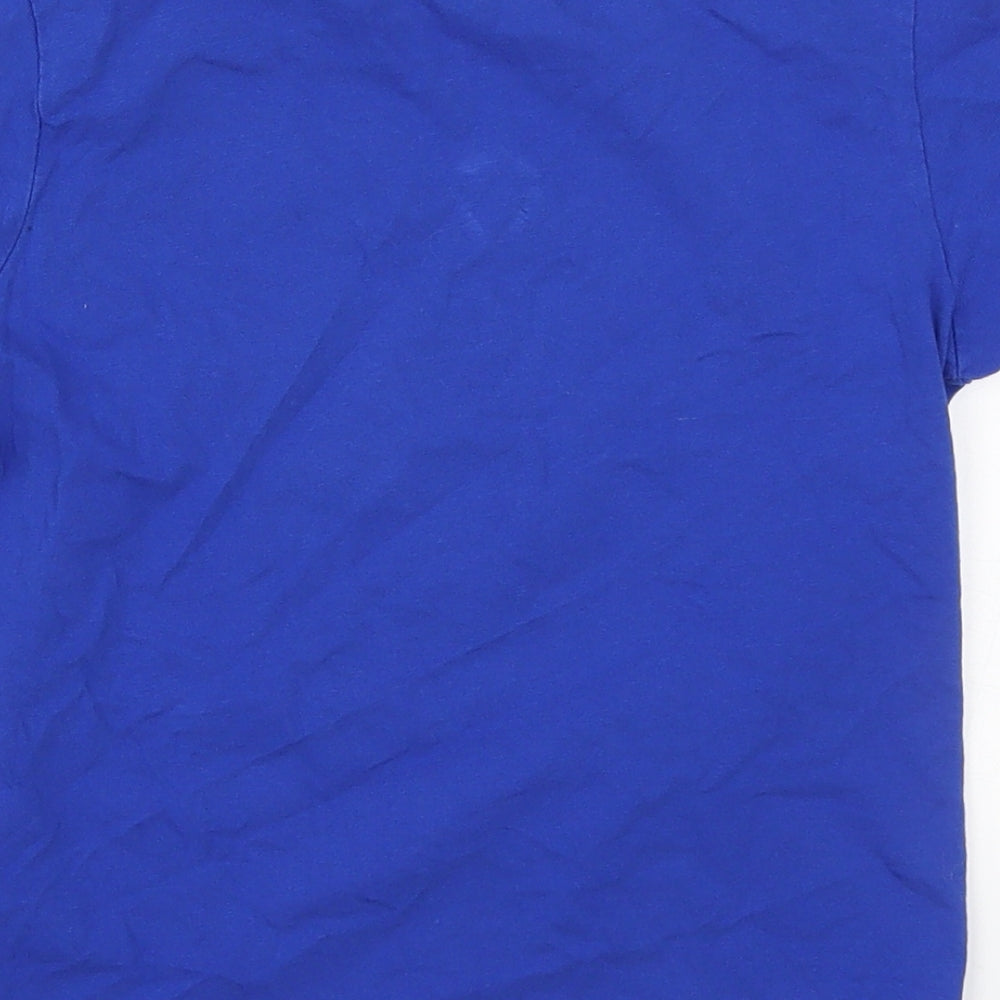 Primark Boys Blue  Cotton Basic T-Shirt Size 8-9 Years Crew Neck Pullover - Football Legend