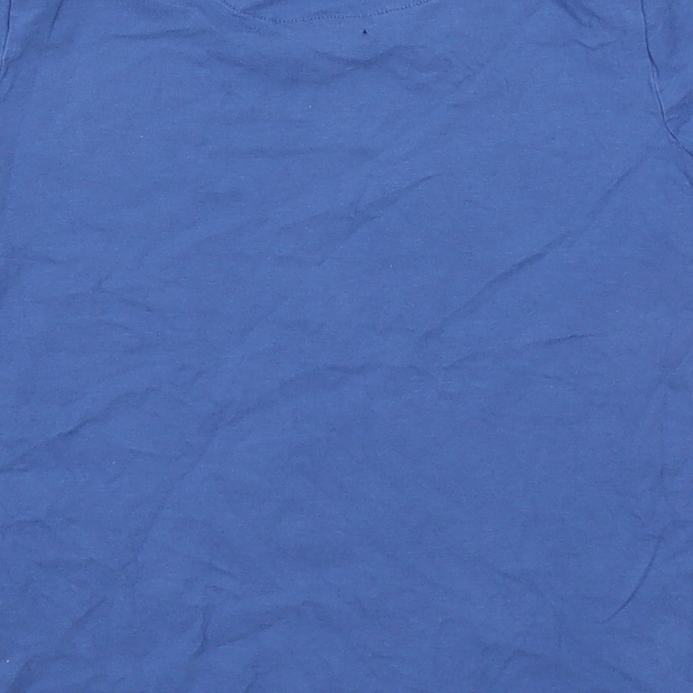 Marks and Spencer Boys Blue  Cotton Basic T-Shirt Size 7-8 Years Crew Neck Pullover
