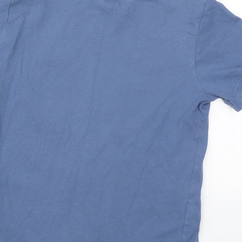 H&M Boys Blue  Cotton Basic T-Shirt Size 5-6 Years Crew Neck Pullover - Sharks
