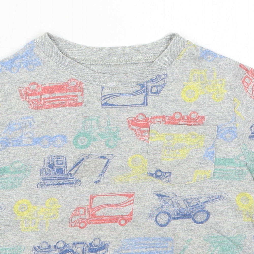 Gap Boys Multicoloured  Cotton Basic T-Shirt Size 5 Years Crew Neck Pullover - Trucks