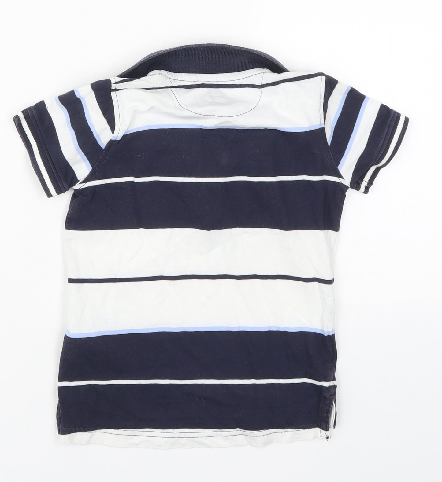 NEXT Boys Blue Striped Cotton Basic Polo Size 3 Years Collared Pullover