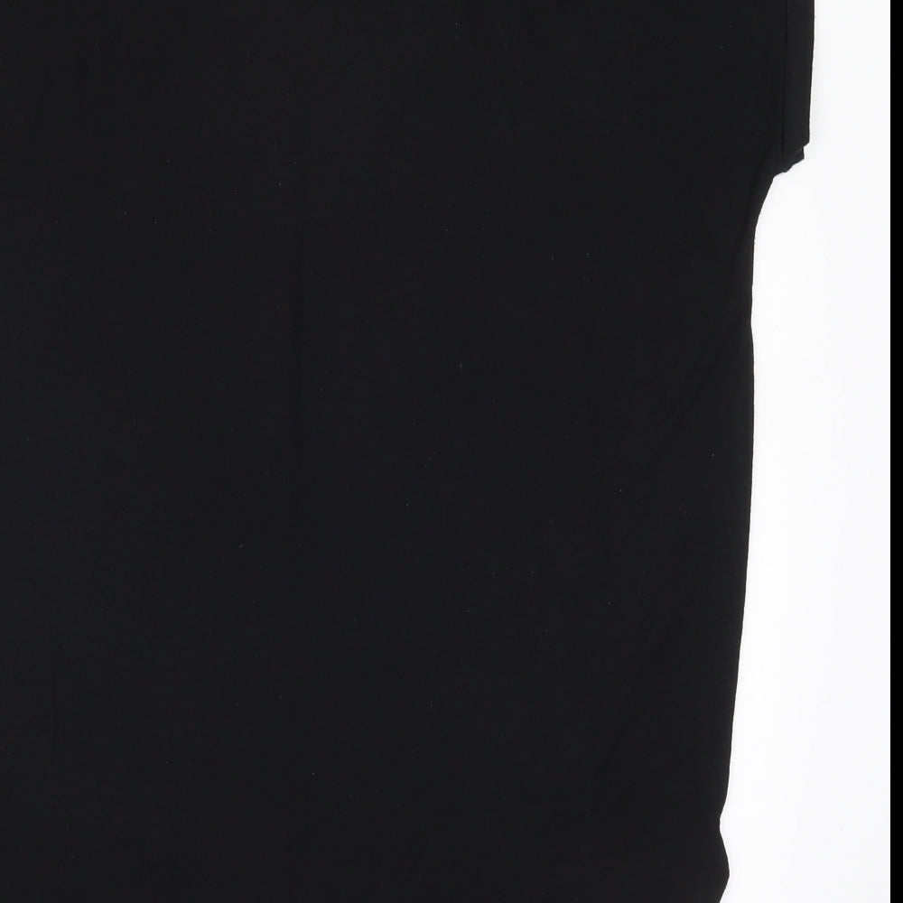 Primark Womens Black Solid Polyester Top Pyjama Top Size 14   - Love Yourself First