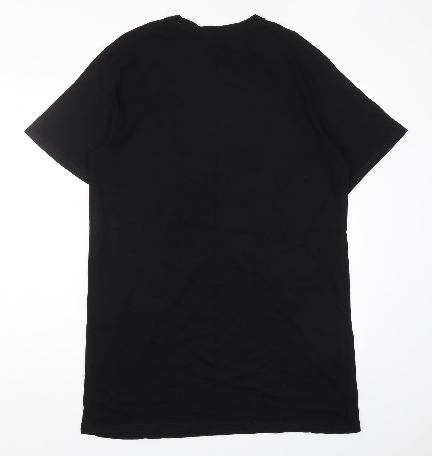 H&M Womens Black  Cotton T-Shirt Dress  Size M  Crew Neck Pullover - Nasa