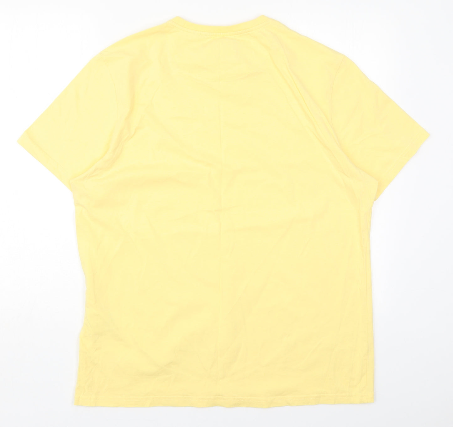 Lyle & Scott Mens Yellow  Cotton  T-Shirt Size XL Crew Neck