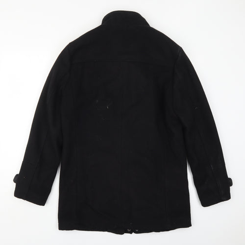 Primark Mens Black   Overcoat Coat Size M  Zip