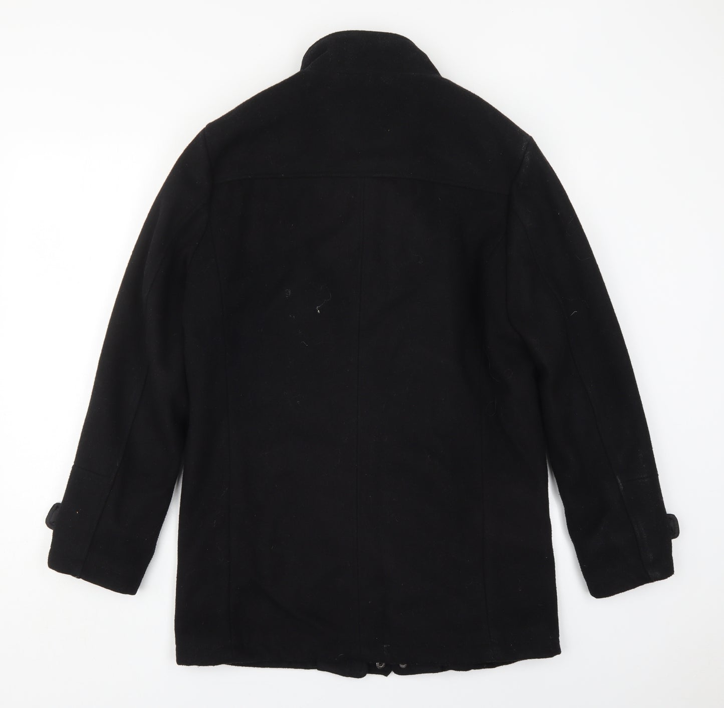 Primark Mens Black   Overcoat Coat Size M  Zip