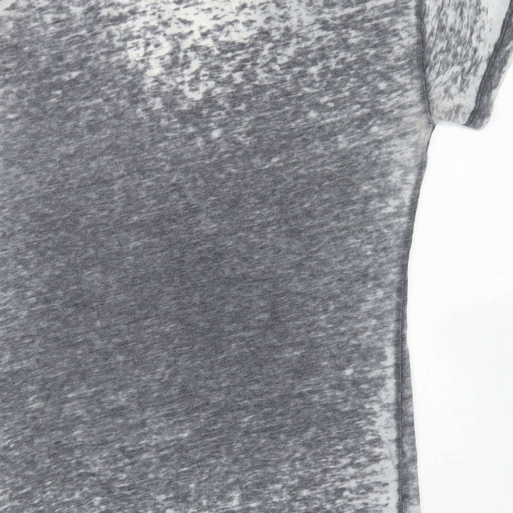 Atmosphere Womens Grey  Cotton Basic T-Shirt Size 10 V-Neck - RUN DMC