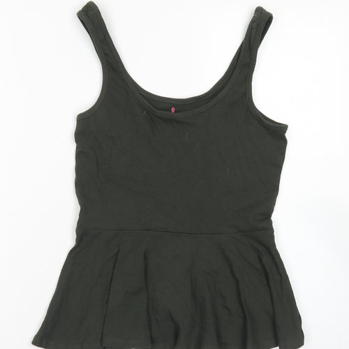 Atmosphere Womens Green  Cotton Basic Tank Size 10 Round Neck - Peplum