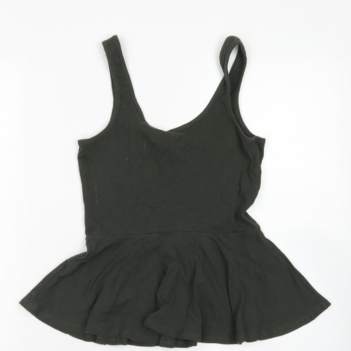 Atmosphere Womens Green  Cotton Basic Tank Size 10 Round Neck - Peplum