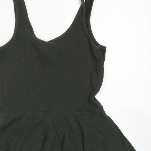 Atmosphere Womens Green  Cotton Basic Tank Size 10 Round Neck - Peplum