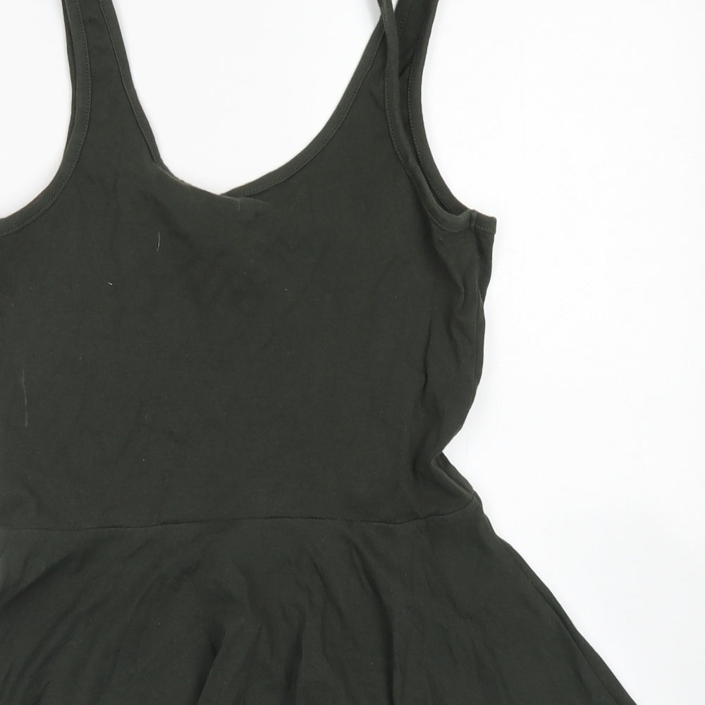 Atmosphere Womens Green  Cotton Basic Tank Size 10 Round Neck - Peplum
