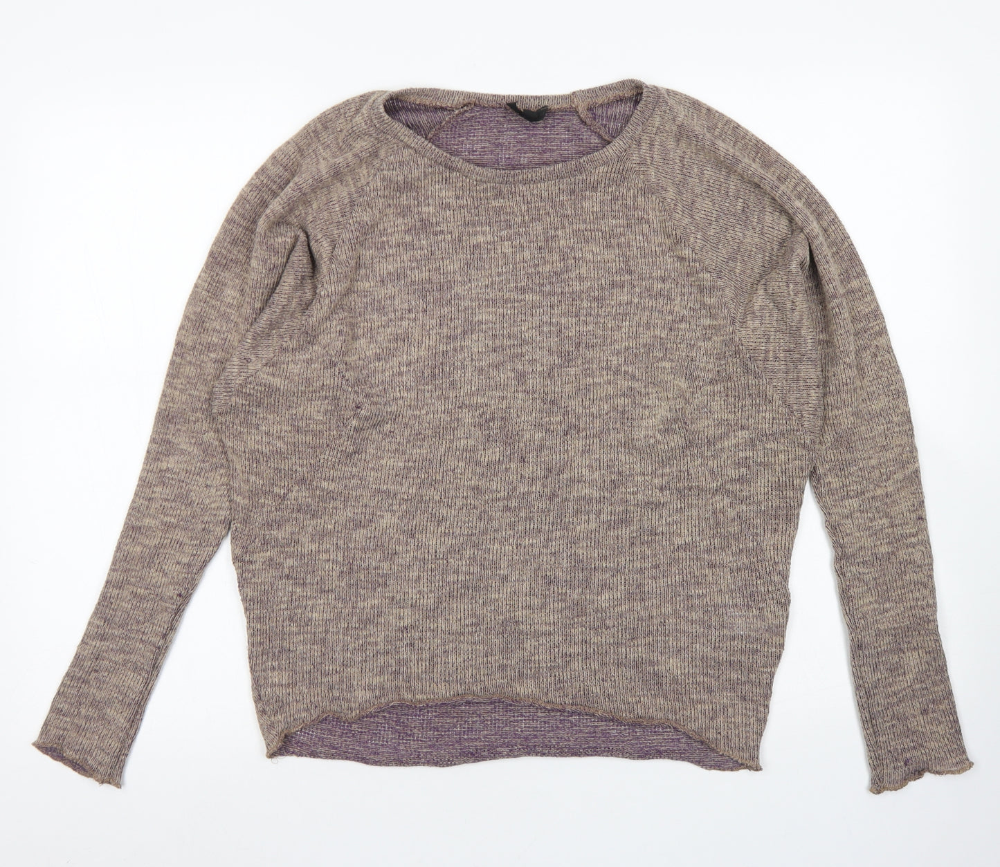 Topshop Womens Brown Crew Neck  Polyester Pullover Jumper Size 10