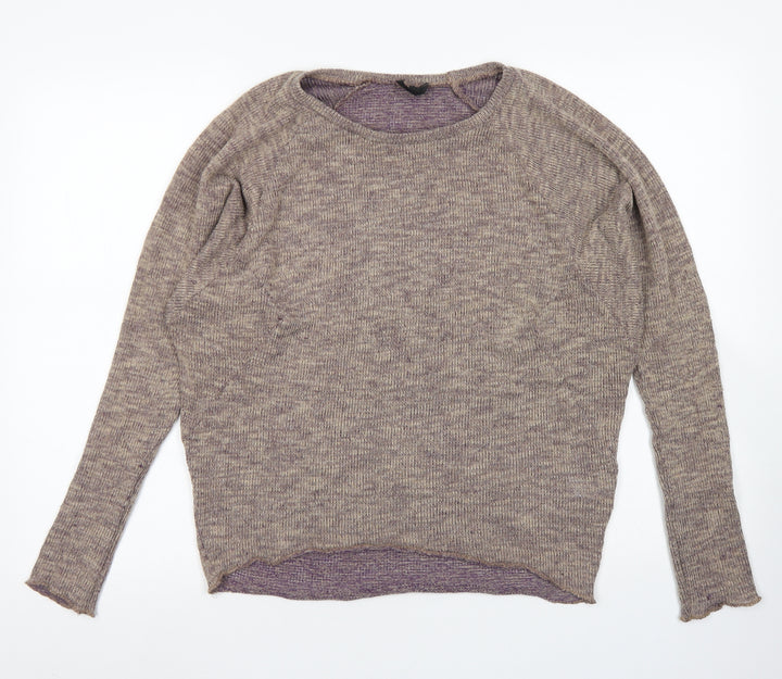 Topshop Womens Brown Crew Neck  Polyester Pullover Jumper Size 10