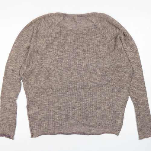 Topshop Womens Brown Crew Neck  Polyester Pullover Jumper Size 10