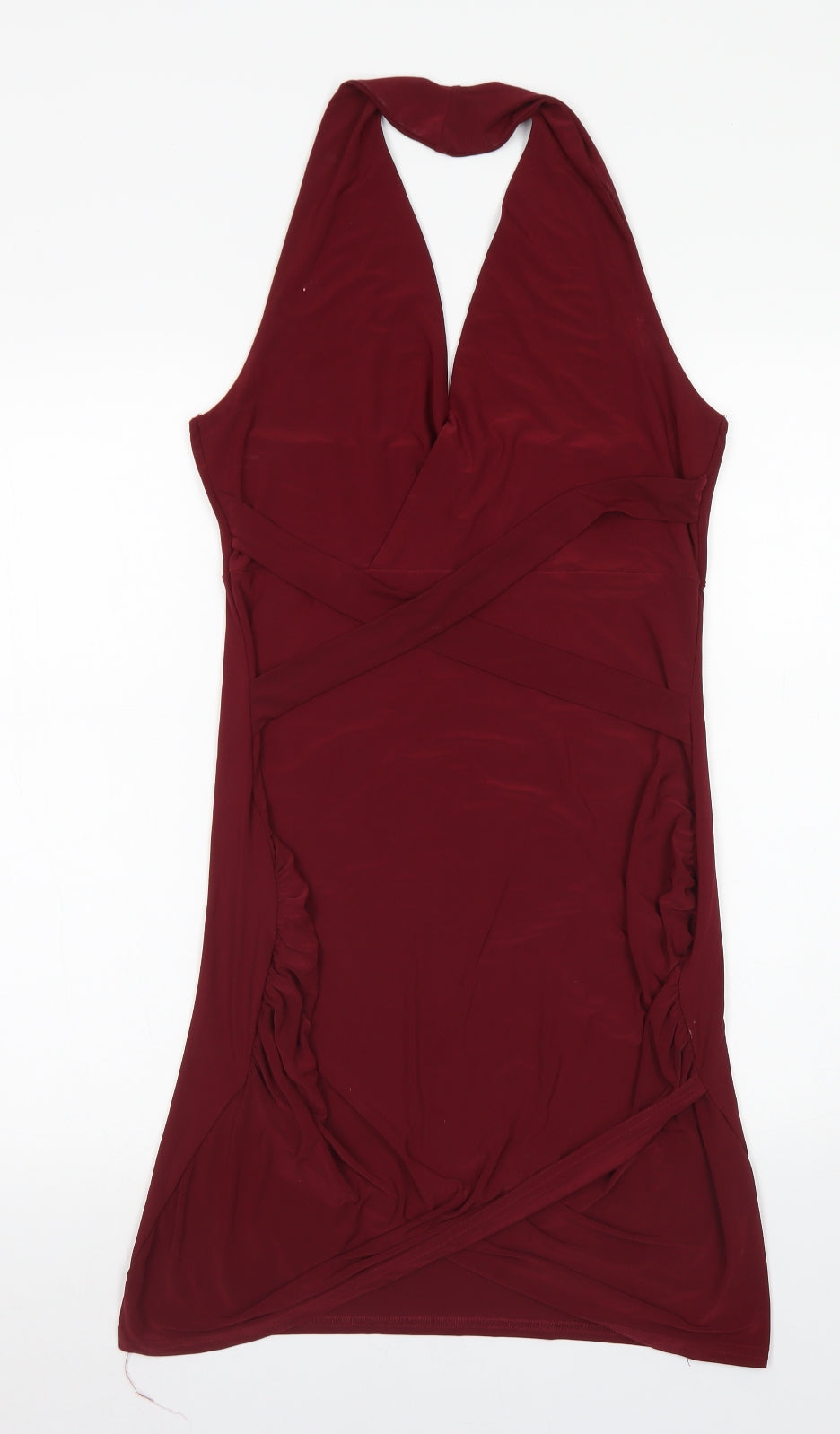 Missguided Womens Red  Polyester Bodycon  Size 14  Halter