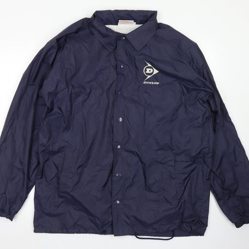 Dunlop Mens Blue   Rain Coat Jacket Size L  Snap