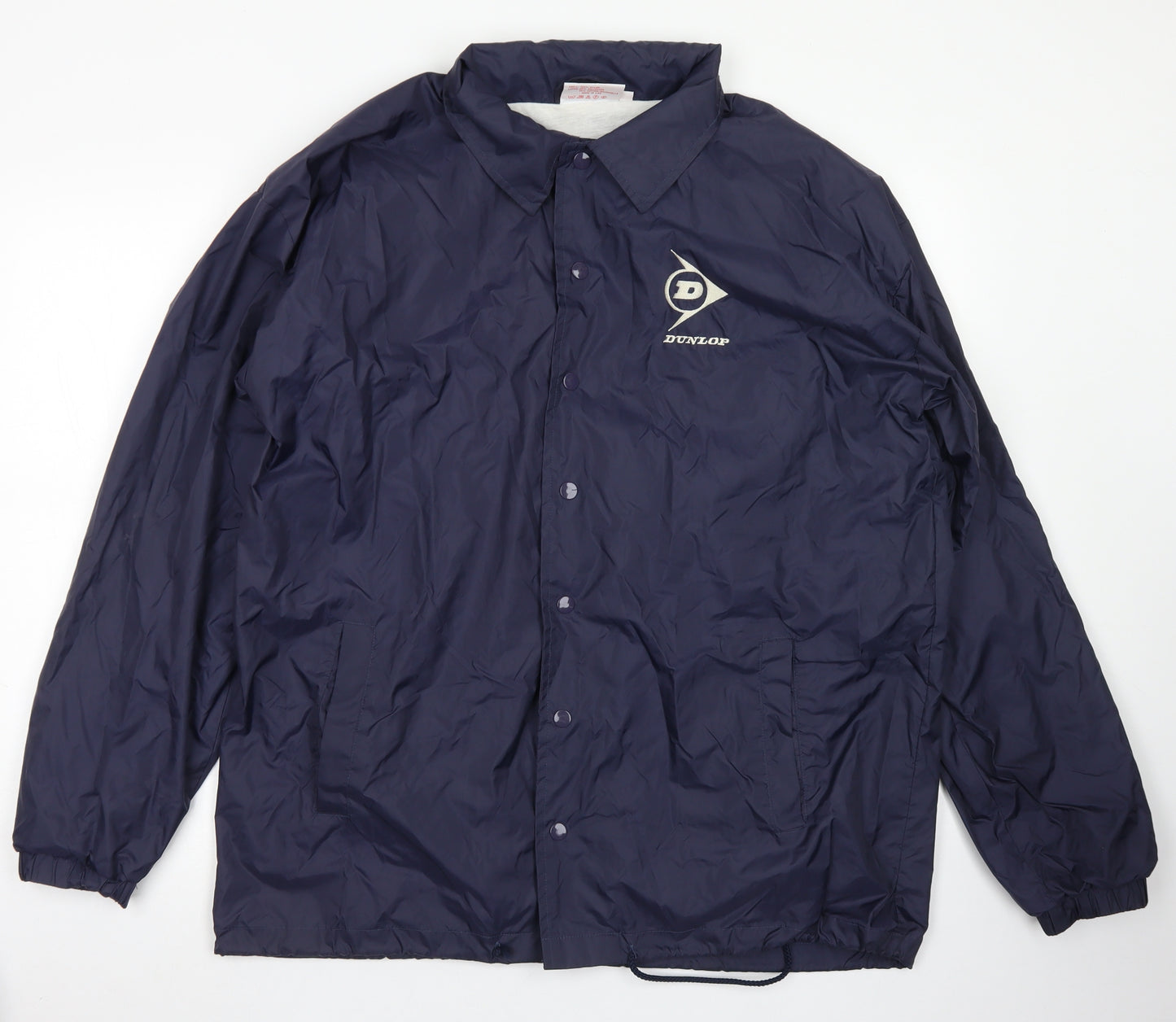 Dunlop Mens Blue   Rain Coat Jacket Size L  Snap