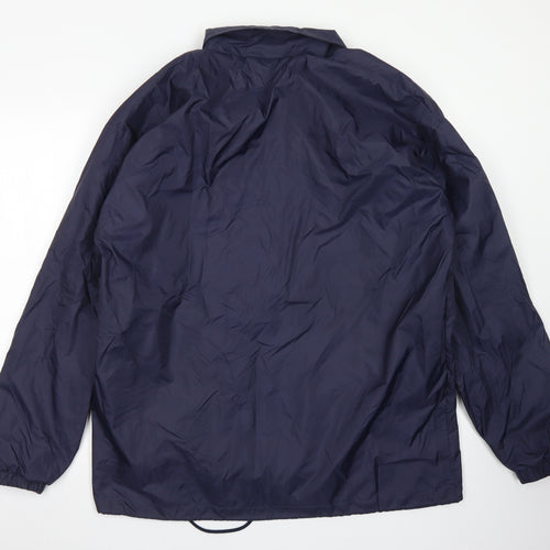 Dunlop Mens Blue   Rain Coat Jacket Size L  Snap