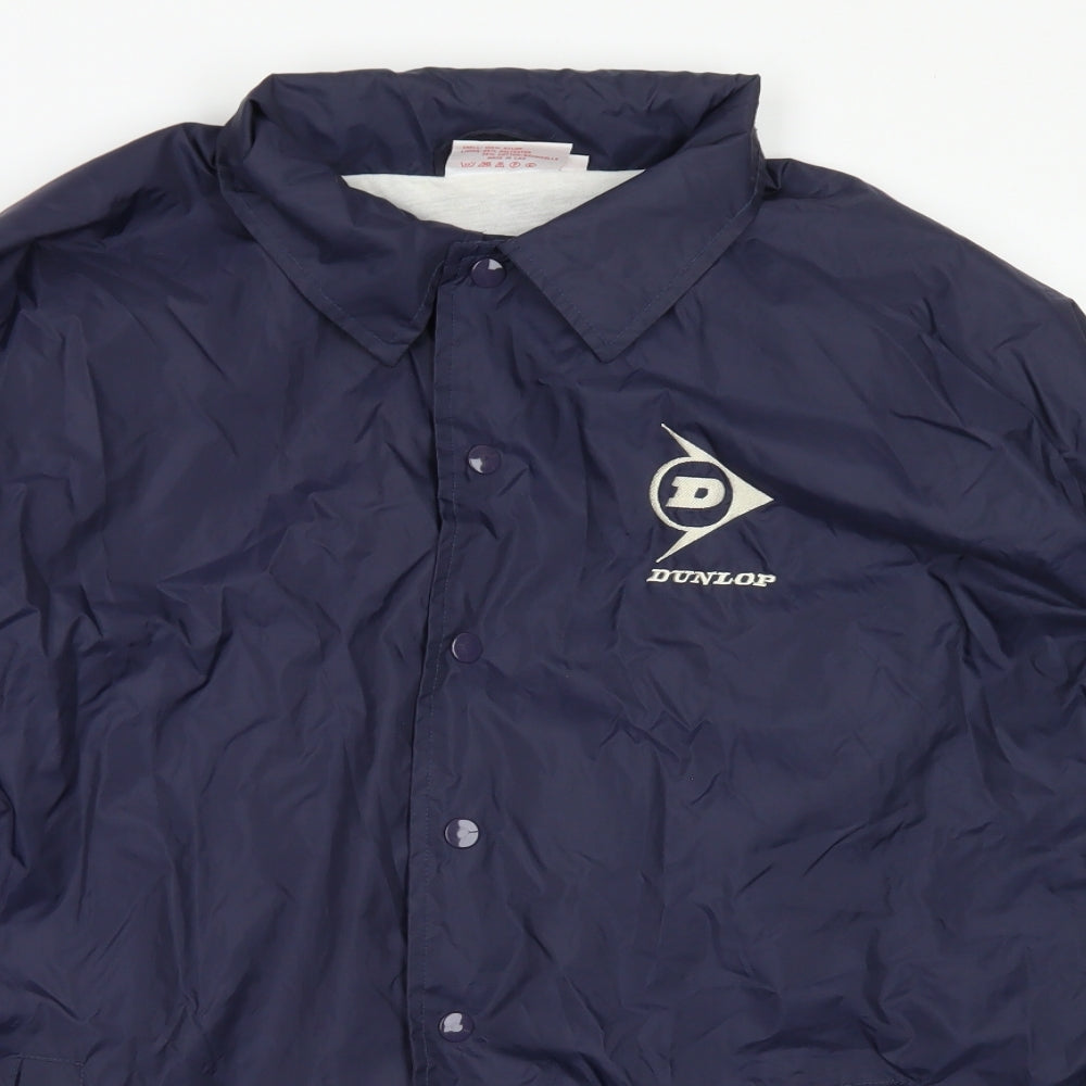 Dunlop Mens Blue   Rain Coat Jacket Size L  Snap