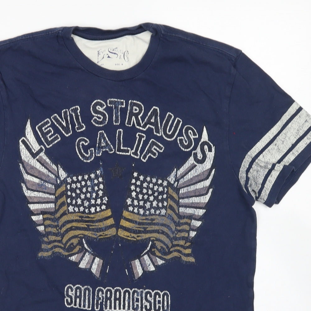Levi Strauss & Co Mens Blue  Cotton  T-Shirt Size S Crew Neck
