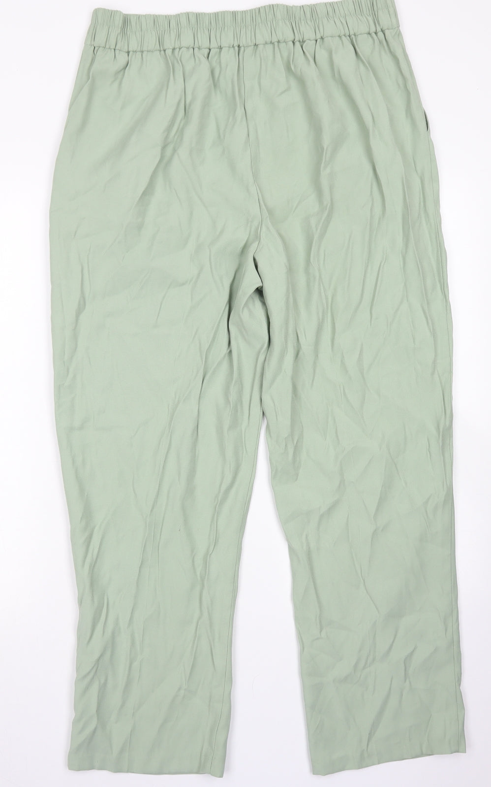 Primark Womens Green  Viscose Dress Pants Trousers Size 16 L27 in Regular