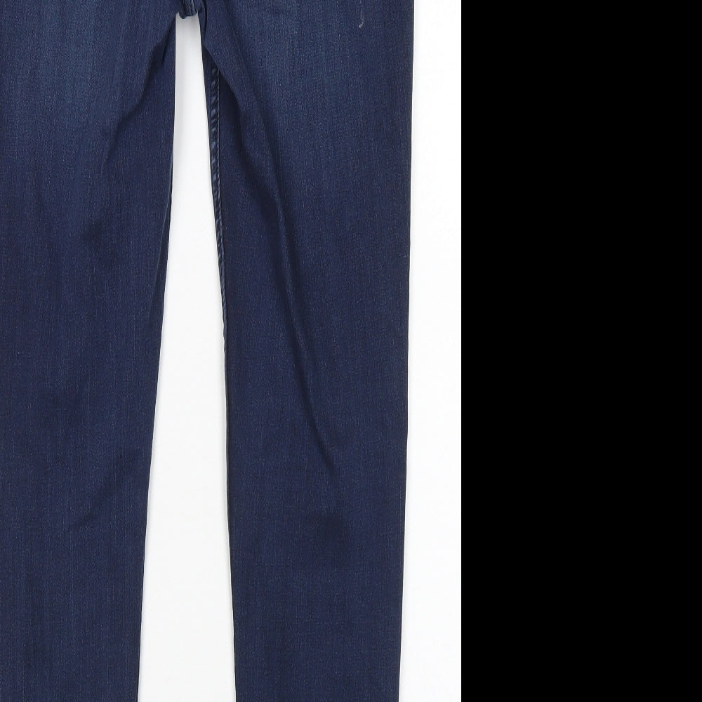 F&F Womens Blue  Cotton Skinny Jeans Size 14 L28 in Regular Button