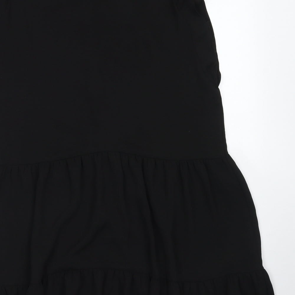 F&F Womens Black  Polyester Skater Dress  Size 14  Collared Button