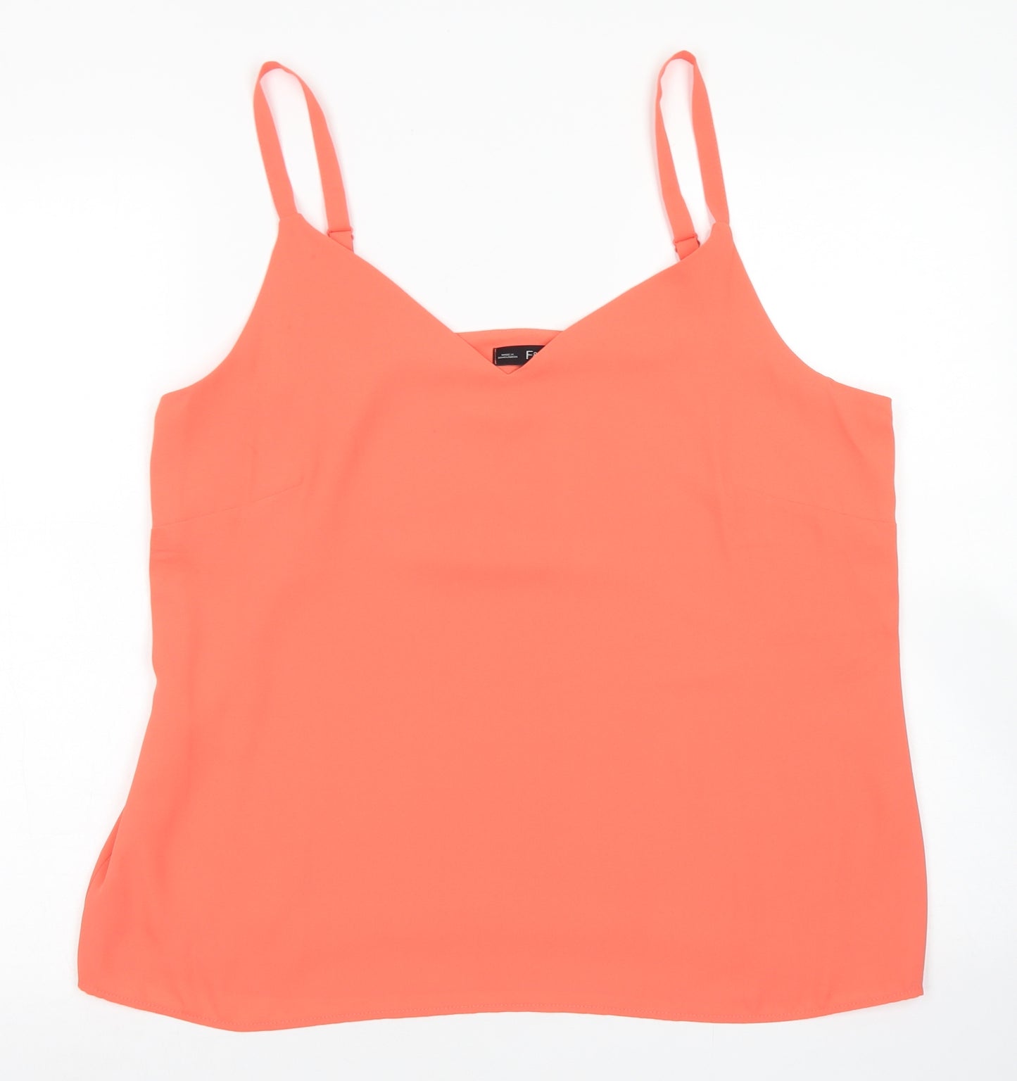 F&F Womens Orange  Polyester Basic Blouse Size 16 V-Neck