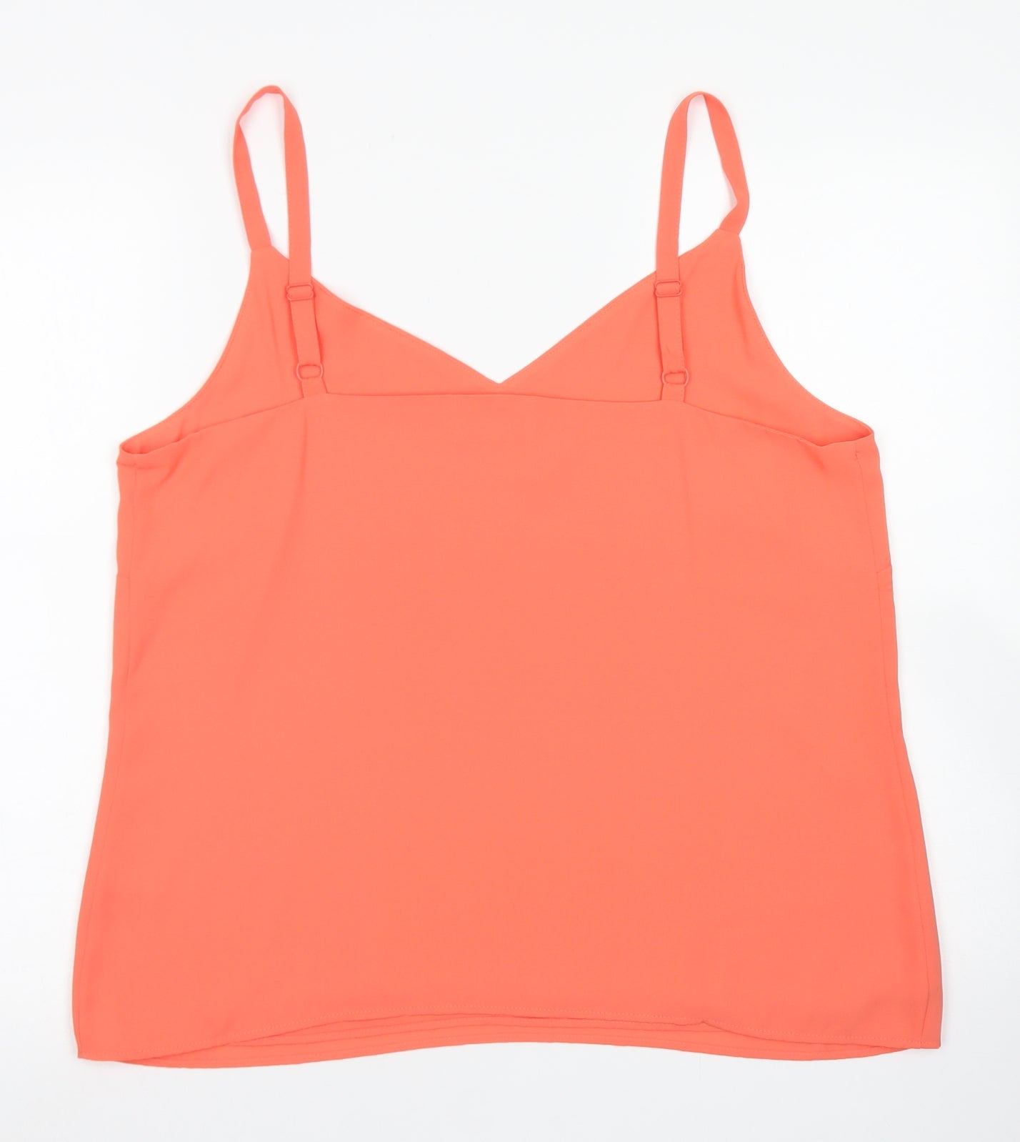 F&F Womens Orange  Polyester Basic Blouse Size 16 V-Neck