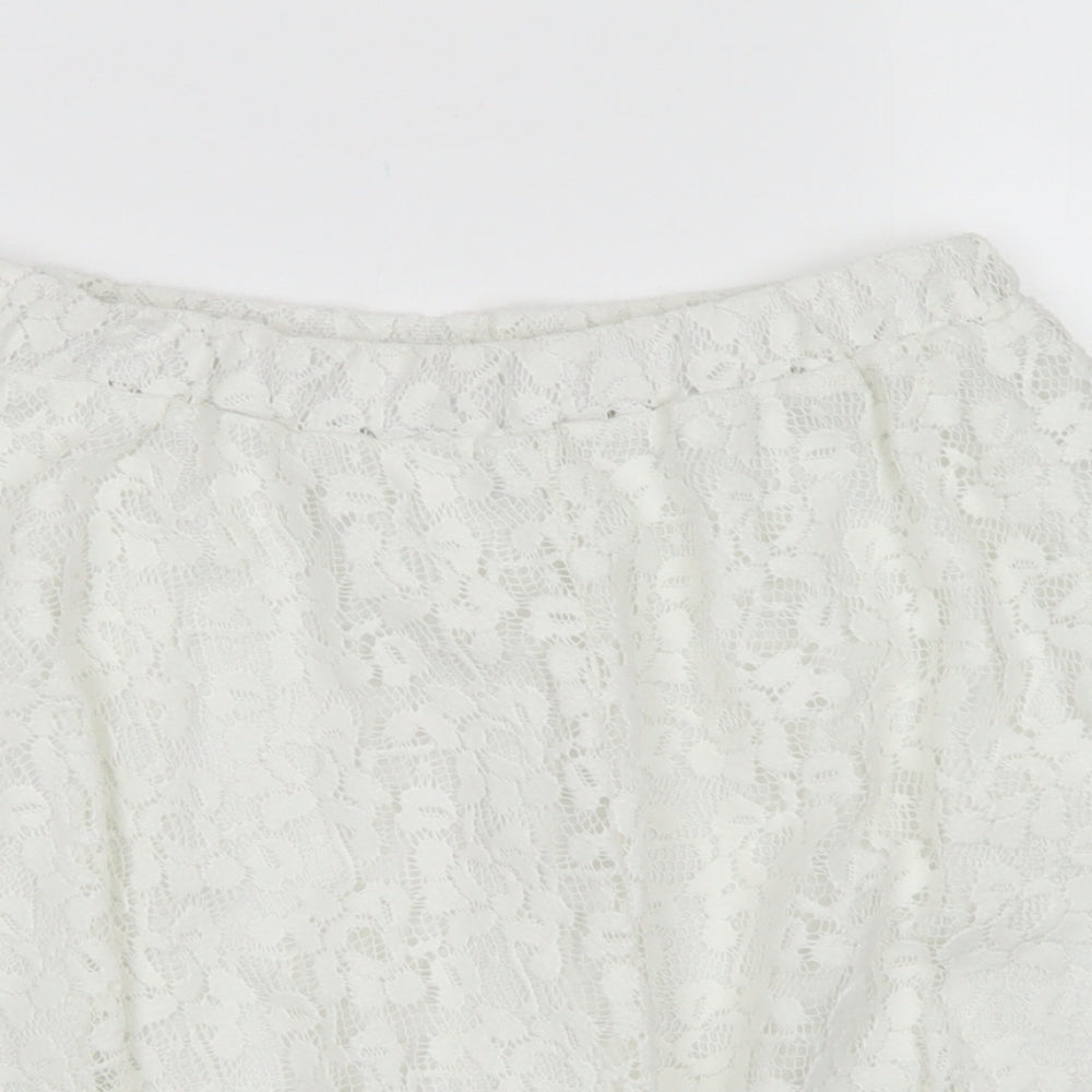 Atmosphere Womens White  Polyester A-Line Skirt Size 6